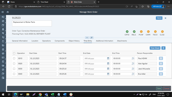 Manage Work Order