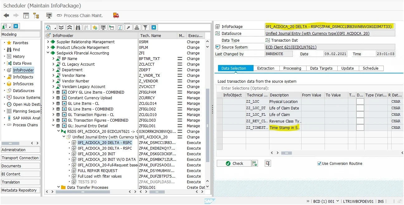 Scheduler (Maintain Info package)