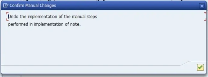 Confirm Manual Changes