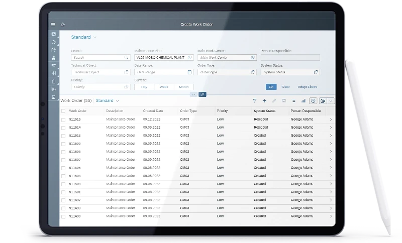 Create work order list