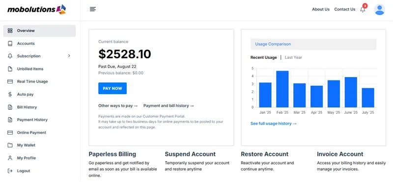 Customer Portal Screenshot
